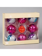 Ёлочные игрушки «Адель» волны, шары новогодние, d=6 см, 9 шт., МИКС 9510430