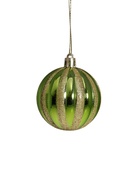 Ёлочные игрушки «Агнет», шары новогодние, d=6 см, набор 12 шт., полосы, зелёный 9510441