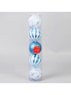 Ёлочные игрушки «Агнет» узоры, шары новогодние, набор d=8 см, 5 шт., МИКС 9510445