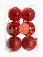 Ёлочные игрушки «Агнет», шары новогодние, d=6 см, набор 6 шт., звёзды, красный - Фото 7