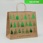 Пакет подарочный крафтовый Forest, 32 × 28 × 15 см - фото 296635785