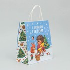 Пакет крафтовый «Новогоднее веселье», 22 × 25 × 12 см - Фото 2