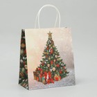 Пакет крафтовый «Новогодняя елочка», 22 × 25 × 12 см - фото 9042627