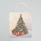 Пакет крафтовый «Новогодняя елочка», 22 × 25 × 12 см - фото 9042630