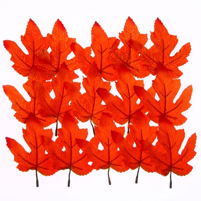 Декор «Осенний лист» набор 15 шт., размер 1 шт. — 9 × 11 × 0,2 см, цвет оранжевый