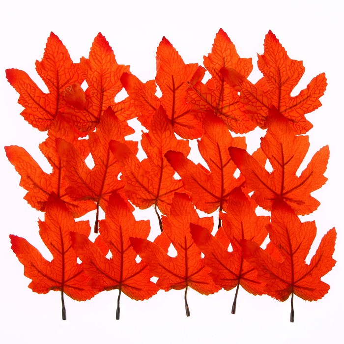 Декор «Осенний лист» набор 15 шт., размер 1 шт. — 9 × 11 × 0,2 см, цвет оранжевый - Фото 1