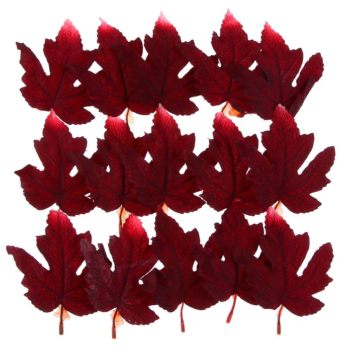 Декор «Осенний лист» набор 15 шт., размер 1 шт. — 9 × 11 × 0,2 см, цвет красный