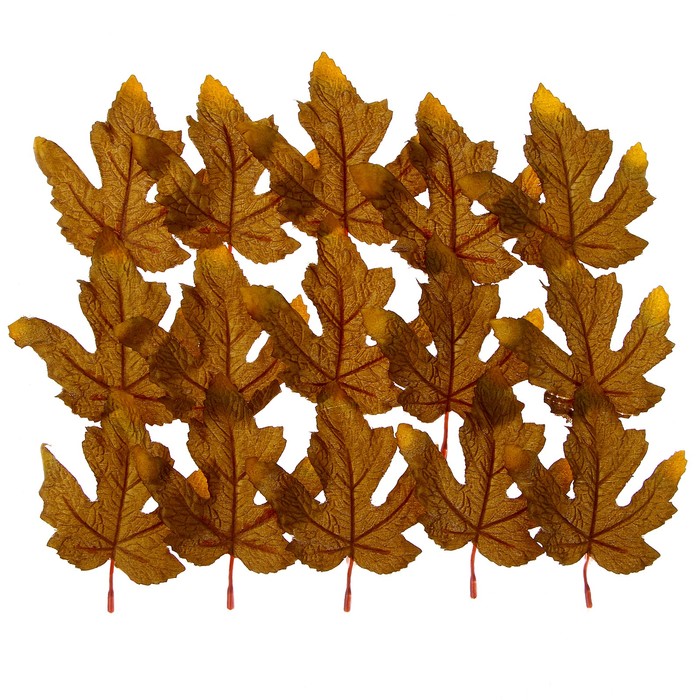 Декор «Осенний лист» набор 15 шт., размер 1 шт. — 9 × 11 × 0,2 см, цвет коричневый - Фото 1
