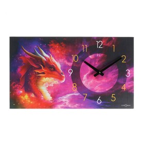 Часы-картина настенные "Дракон", плавный ход, 35 х 60 см