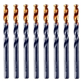 Сверло по металу DENZEL 717218, 7,5 мм, HSS-Tin, Golden Tip, 8 шт.