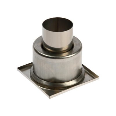 Трап ZEIN engr, 100×100 мм, вертикальный, d=50 мм, прямой выпуск, нержавеющая сталь