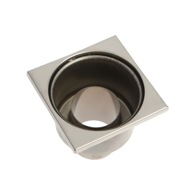 Трап ZEIN engr, 100×100 мм, вертикальный, d=50 мм, прямой выпуск, нержавеющая сталь