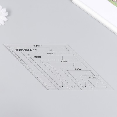 Линейка для пэчворка, пластик, 45° «Ромб»
