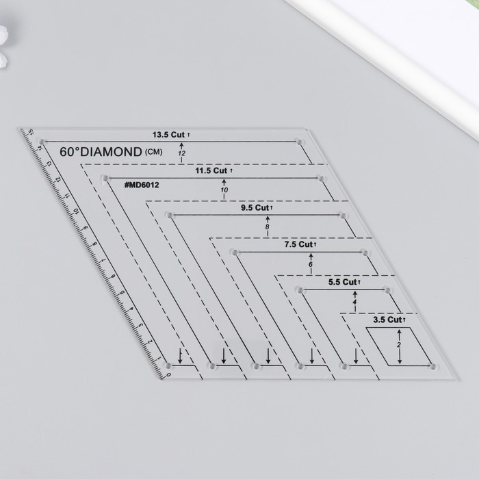Линейка для пэчворка пластик 60° 
