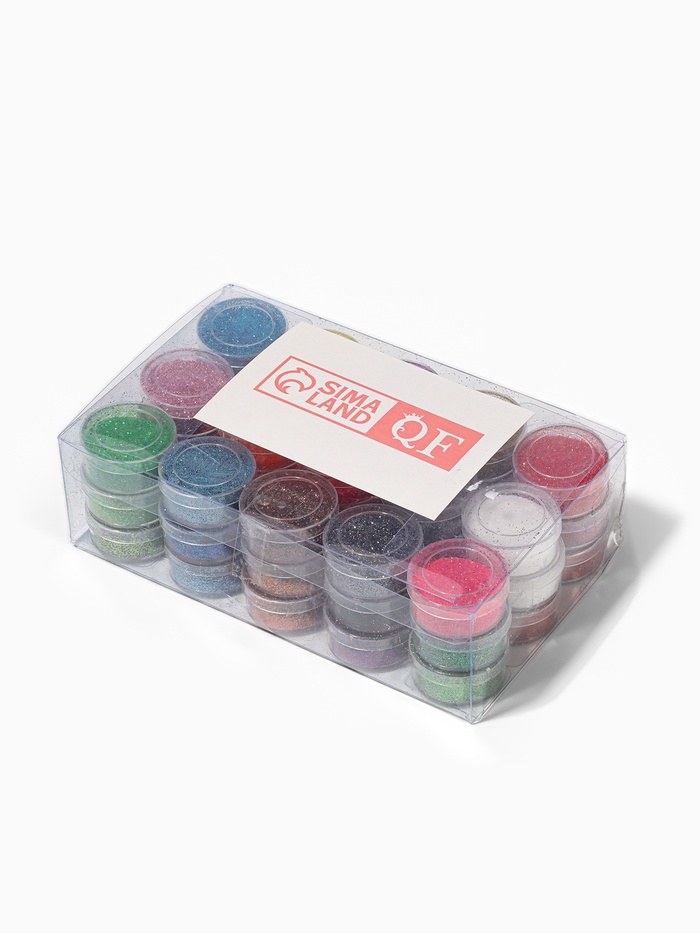 УЦЕНКА Блёстки для декора ногтей, набор, 45 шт, разноцветные - Фото 1