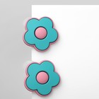 Серьги пластик «Цветочки», цвет розово-зелёный - Фото 4