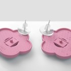 Серьги пластик «Цветочки», цвет розово-зелёный - Фото 2