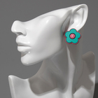 Серьги пластик «Цветочки», цвет розово-зелёный - Фото 3