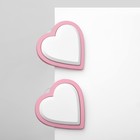 Серьги пластик «Сердечки», цвет бело-розовый - фото 7379370