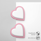 Серьги пластик «Сердечки», цвет бело-розовый - фото 8228089
