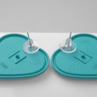 Серьги пластик «Сердечки», цвет розово-зелёный - фото 22811417