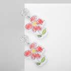 Серьги акрил «Цветы» нарисованные, цветные в серебре - фото 11000887