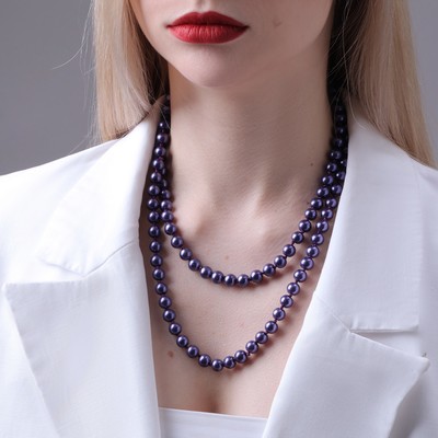 Бусы «Классика» шар №8, цвет фиолетовый, L=140 см