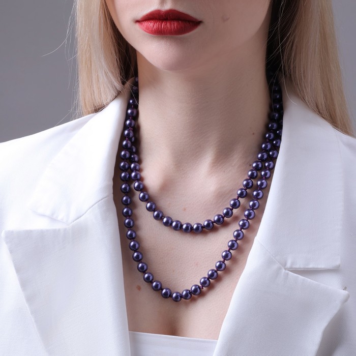 Бусы «Классика» шар №8, цвет фиолетовый, L=140 см - Фото 1