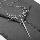 Кулон «Готика» меч, цвет серебро, 50 см - фото 320066068