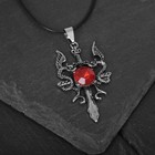 Кулон «Готика» драконы и крест, цвет красный в серебре на чёрном шнурке, 46 см - фото 320066070