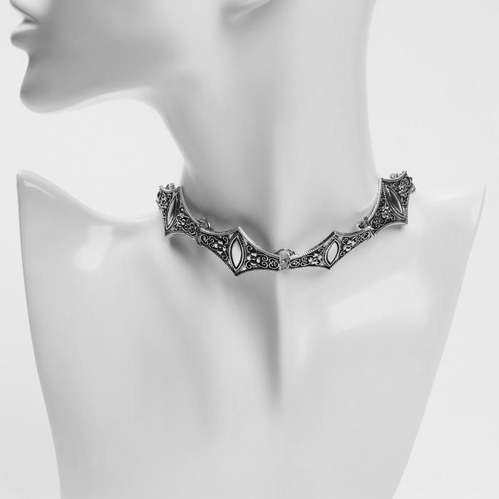 Чокер металл «Готика» ажур, цвет чернёное серебро, 30 см - Фото 1