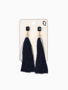 Серьги "Кисти" сияние, цвет синий в золоте, L кисти 8 см - фото 809488613