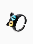 Кольцо «Монстрик» кот, цвет чёрный, безразмерное - Фото 3