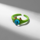 Кольцо «Монстрик» с рожками, цвет зелёный, безразмерное - фото 320160162