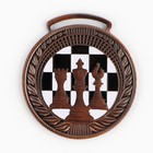Медаль тематическая 191 "Шахматы" диам 4.5 см. Цвет бронз. Без ленты - фото 7444836