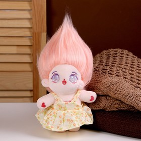 Кукла «Идол», розовые волосы, в жёлтом платье