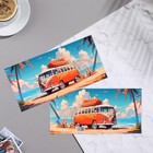 Конверт для денег "Автобус для путешествий" 8,5х17 см (комплект 5 шт) - фото 22811473