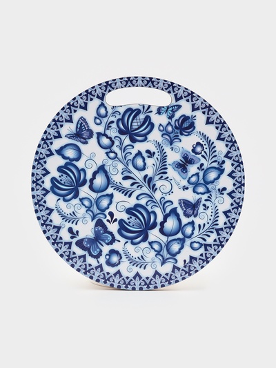 Доска разделочная сувенирная «Гжельская роспись», 25.5 см, круглая