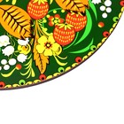 Доска разделочная и сервировочная круглая кухонная "Хохломская роспись", 25,5 см - фото 4487419