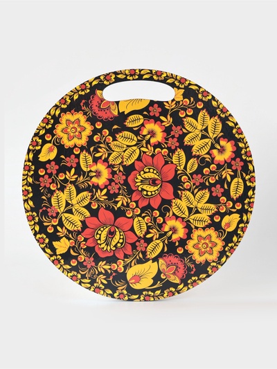 Доска разделочная сувенирная Дарим Красиво «Хохломская роспись», d=25.5 см, круглая