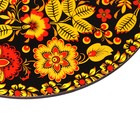 Доска разделочная и сервировочная круглая кухонная "Хохломская роспись", 25,5 см - фото 4487429