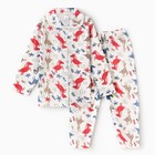 Пижама для мальчика, цвет белый/красный, рост 80 см - фото 320160219