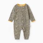 Комбинезон детский (3 шт.), цвет оранжевый/леопард/белый, рост 74 см - фото 22885296