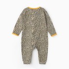 Комбинезон детский (3 шт.), цвет оранжевый/леопард/белый, рост 74 см - фото 22900017