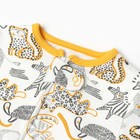 Комбинезон детский (3 шт.), цвет оранжевый/леопард/белый, рост 74 см - фото 22900018