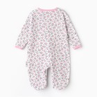 Комбинезон детский (3 шт.), цвет белый/розовый/светло-розовый, рост 74 см - фото 24292997