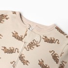 Комбинезон детский (3 шт.), цвет бежевый/зелёный/белый, рост 74 см - фото 22900128