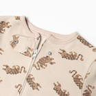 Комбинезон детский (3 шт.), цвет бежевый/зелёный/белый, рост 74 см - фото 22900129