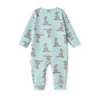 Комбинезон детский (3 шт.), цвет бежевый/зелёный/белый, рост 86 см - фото 22900166