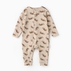 Комбинезон детский (3 шт.), цвет бежевый/зелёный/белый, рост 86 см - фото 22885307